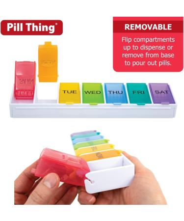 Weekly Pill Organizer - 7 Day Rainbow Detachable Medicine Box for Vitamins & Supplements - International Shipping Available - Buy Online on GoSupps.com