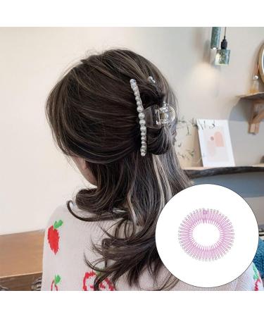 lmoikesz Full Circular Tooth Interlocking Stretch Comb Flexible Crystal Circle Combs Hairband Holder Head Band Banquet Hairstyling Pink - Buy Online on GoSupps.com