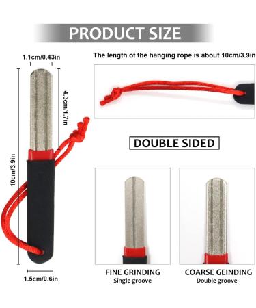 Premium 2-Piece Diamond Fishing Hook Sparkers | Double-Sided Fine File 180/400 Grit | Portable Tool for Saltwater Freshwater & Ice Fishing - Buy Online on GoSupps.com