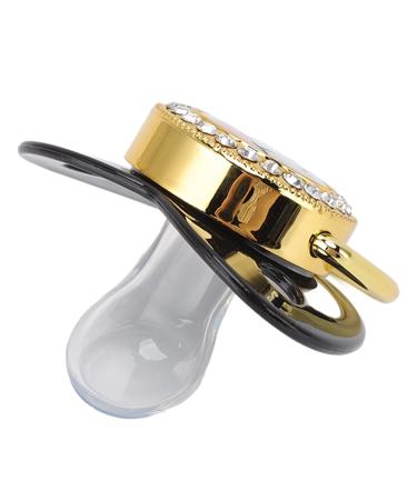 Buy Black Baby Pacifier with Bling Pattern & Chain Clip - Perfect for Newborns | Stylish & Safe Infant Pacifier - International Shipping Available! - Buy Online on GoSupps.com
