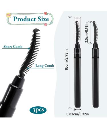 3 Pieces Eyelash Comb Mascara Bars Eyelash Separator Brush Eyelash Definer with Dust Cover Black Eyebrow Brush and Eyelash Separation Tool for Separating Eyelashes - Buy Online on GoSupps.com