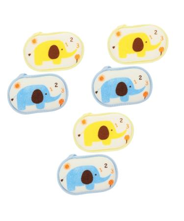 Healeved 6 pcs Cartoon Bath Sponge Longer Handle Scrubber Portable Shower Tool Body exfoliating Bath Ball Bath Tools Cleaning Towel for Bathing Lovely Bath Scrubber