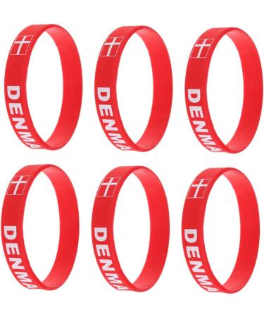 Milist 12 Stk Denmark Flag Silicone Bracelets | Custom Sporty Rubber Straps | Football Country Arm Tape - Buy Online on GoSupps.com