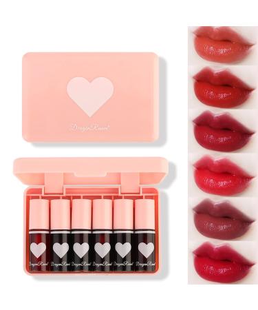 6 Colors Lip Tint Stain Set  Velvet Lip Tint Watery Lip Stain  Moisturizing Waterproof Long Wear Lipstick Set  Natural Matte Lip Tint Stain Lip Color Makeup