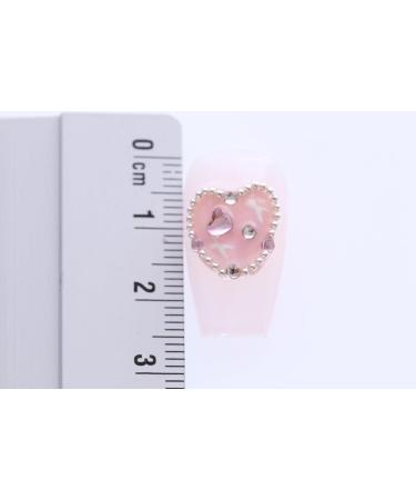 PN-008 Press-On Nails Lacquered 10 Pieces Reusable False Nails Glamour Rhinestones Ballerina Heart Cute Pink - Buy Online on GoSupps.com