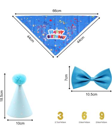 4-Piece Set Pet Birthday Party Supplies Dog Triangle Scarf Birthday Hat Dog Bow Tie Gold Powder Digital Patch Pet Party Celebration Decor for Small Medium Large Pets (Blue) - Buy Online on GoSupps.com