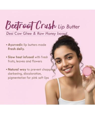Vishopy Beetroot Lip Balm for Lip Lightening Lip Mask for Dark Lips | Natural Ayurvedic Lip Care | Fresh Kitchenmade Desi Ghee Raw Honey Shea Beetroot Vitamin E | Express Dry Lips Repair 10g - Buy Online on GoSupps.com