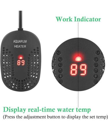 HITOP 100W Mini Adjustable Aquarium Heater for 10-30 Gallon Tanks | Digital Fish Tank Heater with Protective Cover and Controller - Buy Online on GoSupps.com
