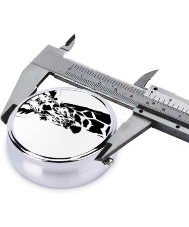 Black and White Giraffe Portable Metal Pill Box | Round Mini 3-Compartment | Travel Must-Have for Small Pills - Buy Online on GoSupps.com