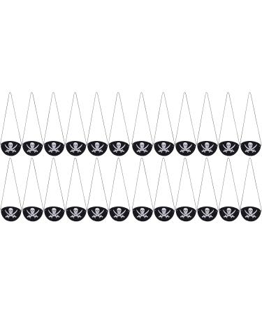 Skull Crossbone Eye Patch - 24pcs Pirate Costume Eye Patches with Adjustable Rope | Tear Resistant Halloween Accessories - Buy Online on GoSupps.com