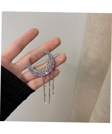 MAGICLULU Hairpin Rhinestone Hair Decorations Rhinestone Hair Barrettes Headdress for Women Moon Hair Decoration Women Hair Decor Tassel Hair Barrette Rhinestone Tassel Hair Clip - Buy Online on GoSupps.com