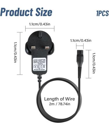 4.3V Charger Cable for Philips Multigroom Shaver | Replacement Beard Trimmer Charging Cord and Power Adapter | Compatible with One Blade MG3722 MG5730 - Buy Online on GoSupps.com