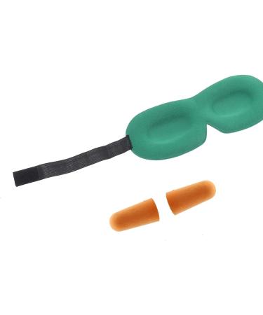 SING F LTD 2pcs 3D Contoured Shape Black Green Polyester Sleep Mask Cover Sleeping Travel Flight Ear Plug Kit - Buy Online on GoSupps.com