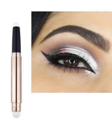 HIFFEY Double-ended metallic eyeshadow stick shimmering eyeshadow pencil long-lasting cream eyeshadow pen glitter colors smudge (Color: 1)