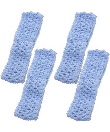 Time to Sparkle 4pcs Crochet Tube Top Crochet Tutu Infant Dress Baby Girls Skirt Pettiskirt 1.5"x6" Baby Blue 4x15cm Baby Blue