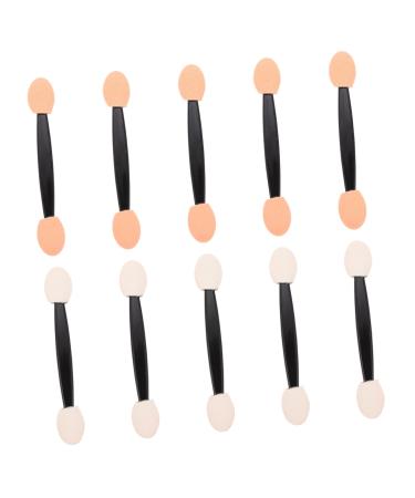 MAGICLULU 100pcs Double Ended Eyeshadow Brush Protable Makeup Tool Sponge Brush Eye Shadow Plastic Oval 6.5x1.3cm Black
