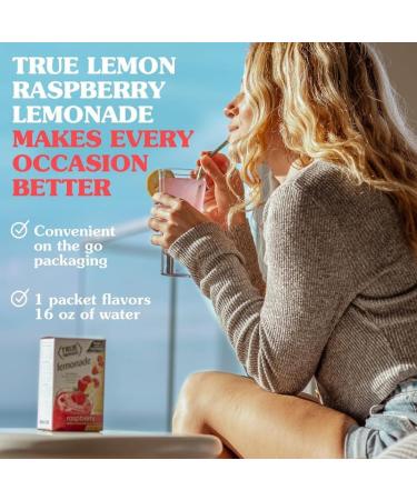 True Lemon Raspberry Lemonade 10ct Naturally Flavoured Drink Mix - 10 Calories Per Packet - No Artificial Sweeteners or Preservatives (6 Pack) Raspberry 10 count (Pack of 6) - Buy Online on GoSupps.com
