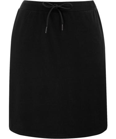 JACK SMITH Women's Stretchy Knee Length Skort with Drawstring Waist & Pockets - Black XL - Buy Online on GoSupps.com