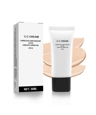 ZHISHUDL Skin Tone Adjusting CC Cream Color Correcting Moisturizer SPF 50 Self Adjusting for Mature Skin Pre-makeup Primer Cosmetics CC Cream Foundation Brightening Skin Tone - Natural Color