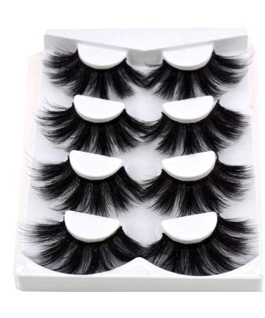 NEW 4 Pairs 3D Mink Hair False Eyelashes Criss-cross Wispy Cross Fluffy length 25-30mm Lashes Extension Handmade Eye Makeup Tools (MDR-5)
