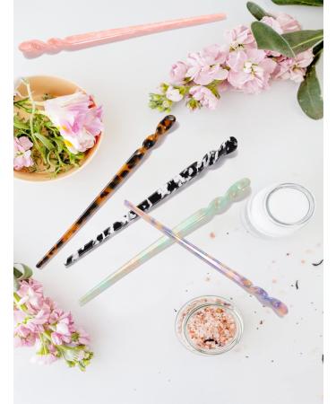 12-Piece Leopard Shell Print Hair Sticks for Long Hair | Acetate Chinese Hair Styling Accessories for Women and Girls - Buy Online on GoSupps.com