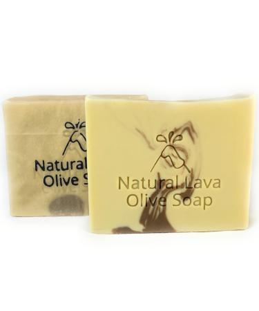 Olive Oil Lava Soap Bar - Unscented All-Natural Castile Soap - Handmade Cold Process Soap for All Skin Types Men's Body Wash - Made in the USA