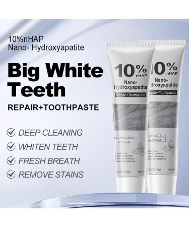 Hydroxyapatite Toothpaste 10% Nano-Hydroxyapatite Toothpaste for Advanced Enamel Protection New Upgraded Formula Gentle Mint Fresh Breath(2 Pcs) - Buy Online on GoSupps.com
