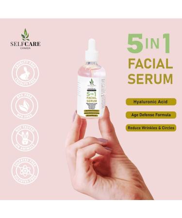 5 IN 1-100ML FACIAL SERUM HYALURONIC ACID with Collagen Vitamin C Vitamin E Niacinamide - CRUELTY-FREE - SELFCARE CANADA - Buy Online on GoSupps.com