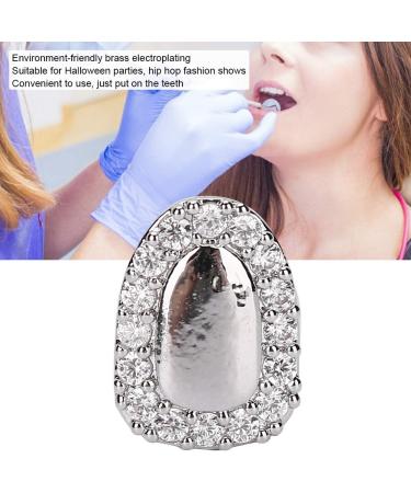 Shop Bling Teeth Accessories for Halloween & Hip-Hop Fashion Stylish Brass Galvanization with Solitaire Portal Diamond Silver - Buy Online on GoSupps.com