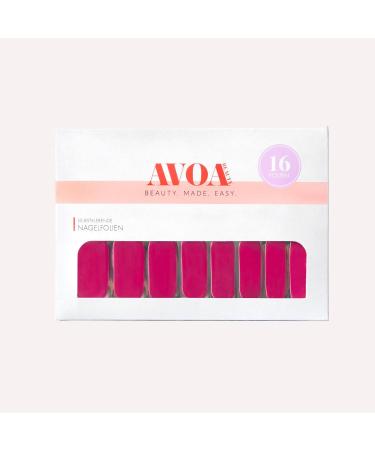 Avoa Beauty Nail Film - English Rose & Fuchsia | Long-Lasting Self-Adhesive Nail Wraps (16 Pack) - Buy Online on GoSupps.com