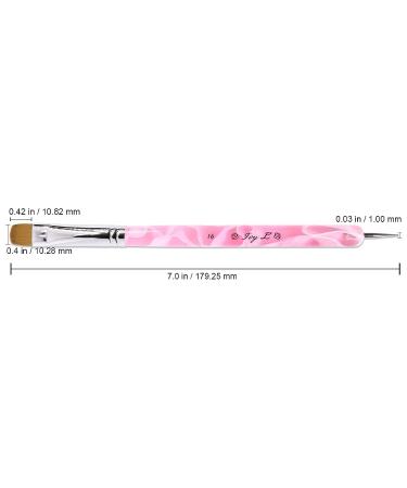 Ivy L Premium 2 Way French Gel Acrylic Nail Kolinsky Brush with Dotting Tool - Size #16 Pink Marble - Buy Online on GoSupps.com