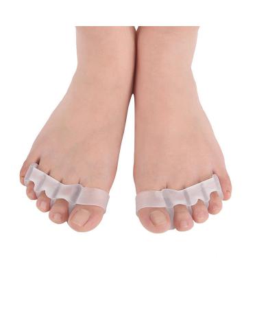 2 Pair Toe Separators for Bunions Correction Gel Toe Spacers for Overlapping Toes Silicone Bunion Corrector Toe Stretcher for Plantar Fasciitis Toe Alignment Hammertoe Straightener Foot Pain Relief 4 Hole - 2 Pairs