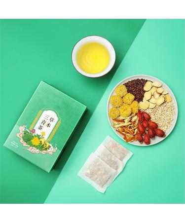 Herbal Three Cleansing Tea Herbal Three Green Tea Liver Support Tea Chinese Everyday Herbal Nourishing Liver Tea Dampness Removing Tea (2BOX) - Buy Online on GoSupps.com