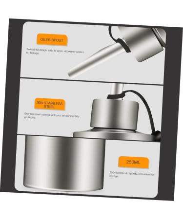 Zerodeko 1pc Stainless Steel Oil Pot Stainless Steel Container Condiment Container Dust-proof Oiler Sauce Dispenser Jar Metal Oil Bottle Oil Container Soy Sauce Bottle Cylindrical - Buy Online on GoSupps.com