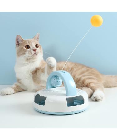 Suhaco 3-in-1 Interactive Cat Toy Set with Feather Wand, Catnip Ball, and Bell Track Toy - Self Play Fun for Indoor Cats - Blue - Buy Online on GoSupps.com