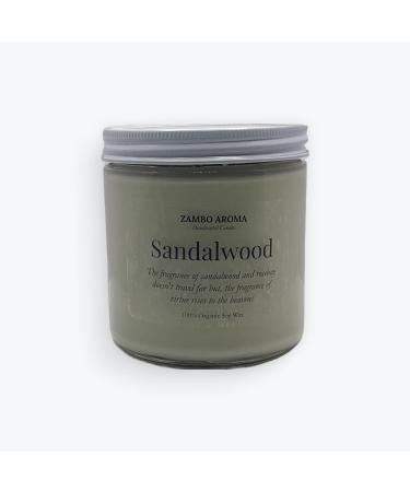Sandalwood Candle | Natural Handmade Candle by Zambo Aroma | 100% Soy Wax Made with Theraputic Grade Essential Oil