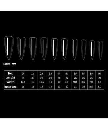 VENLADYS 240 Pieces Clear Long Stiletto Droplets For Women's Specialized Fake Nails Professional Salon And Home DIY Nail Art 10 Sizes Nail Tips - Buy Online on GoSupps.com