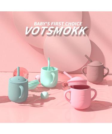 VOTSMOKK Silicone Training Cup for Baby | Spill Proof Toddler Sippy Cup | Handles | 5oz 6m+ | Pink - Buy Online on GoSupps.com