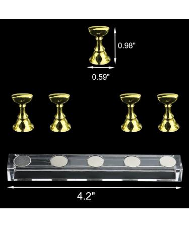 Tinsow Acrylic Fingernail DIY Nail Art Display Stand - Gold | Practice & Training Finger Stand - Buy Online on GoSupps.com