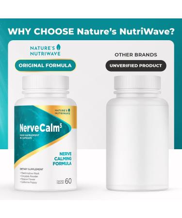 NerveCalm Natural Calm Supplement | Herbal Blend with Passion Flower Prickly Pear & California Poppy | Vegan Capsules Non-GMO 2 Month Supply | Made in USA 60 Count (Pack of 2) - Buy Online on GoSupps.com