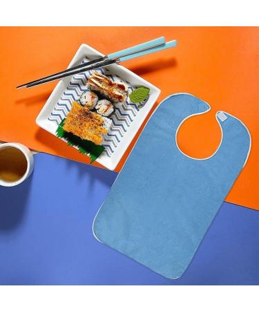 2 Pcs Adult Bibs for Men Women Adult Bibs Washable Clothing Protectors Adult Bibs Waterproof Bibs for Elderly Adults Blue - Buy Online on GoSupps.com