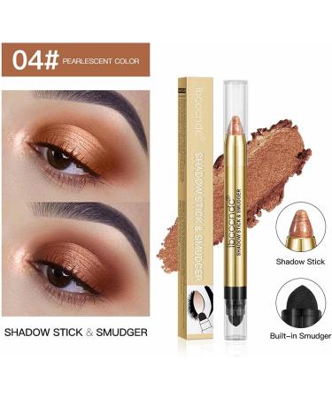 Glitter Eyeshadow | Waterproof Double Ends Eye Shadow Pencil Crayon - Long Lasting Shimmer Cream Eyeshadow Pencil Crayon for Favor 4# - Buy Online on GoSupps.com