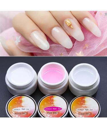 Nail Builder Gel 3 Color Set UV LED Nail Extension Gel Acrylic Gel Strengthen Hard Gel for Home and Professional Use (3-piece set) - Buy Online on GoSupps.com