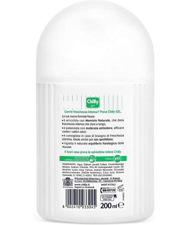 Buy 12x Chilly Gel Intimate Cleaning Gel - Natural Menthol | pH 5 | 200ml + Italian Gourmet Polpa 400g | Clinically Tested Hygiene - Buy Online on GoSupps.com