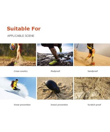 1 Pair Low Trail Running Gaiters | Sandproof Ankle Gaiters for Outdoor Activities | Lightweight Protective Reflective Shoe Covers | Ideal for Hiking, Walking, Marathon | Black Orange - Buy Online on GoSupps.com