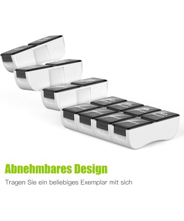 Shop Black 7-Day Pill Box - 2 Compartment Weekly Medication Organizer for Travel & Home - Buy Online on GoSupps.com