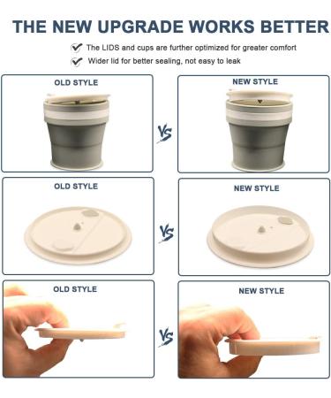 Joyrses Silicone Collapsible 12 oz Travel Camping Cup with Improved Seal and Reinforced Cover - Purple - Buy Online on GoSupps.com