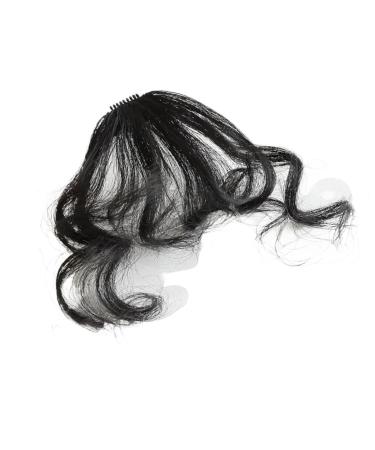Bangs Curly Hair Bangs Clip Natural Style Black Dark Brown Light Brown Synthetic Heat-Resistant Fiber Suitable for Women for Women Curved Bangs for Daily Wear (Color : 1B/30HL)