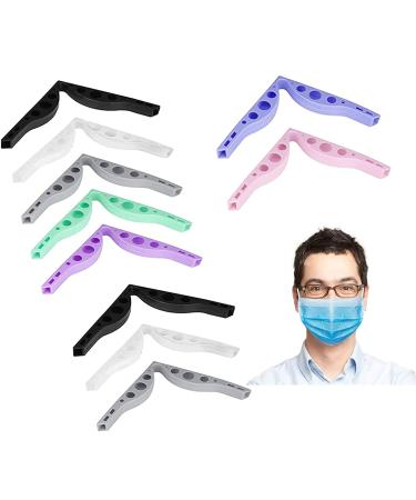 KSPOWASE 10Pcs Anti Fog Nose Bridge Strip for Face Mask Inner Support Frame,Prevent Eye Glasses from Fogging Flexible Natural Rubber Stent,Washable Reusable Silicone Nose Clips with Hole.(7 Colors)