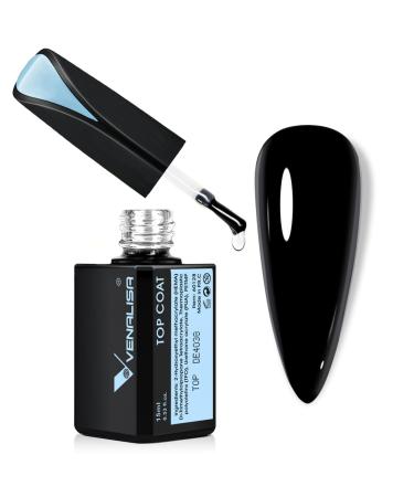 VENALISA 15ml No Wipe Gel Top coat Long-Lasting High Gloss Shiny Tempered Top coat Soak Off U V Lamp Clear Gel Nail Polish